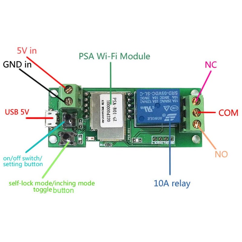 Onyehn for SONOFF USB 5V DIY 1 Channel Jog Inching Self-Locking WiFi Wireless Smart Home Switch APP Remote Control Module for iOS/Android - Image 3